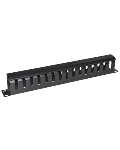 19" 1U Cable Management Panel for Rack Cabinets - Black Metal Cage 483x42x70mm LKORG1UD