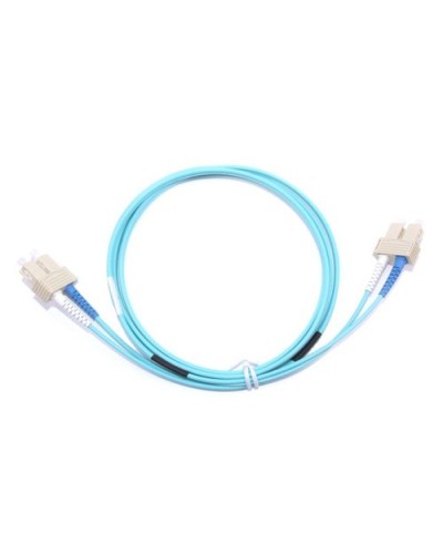 OM3 Multimode Fiber Optic Patch Cord, SC-SC Duplex, 1m, LSZH, IEC60332-1