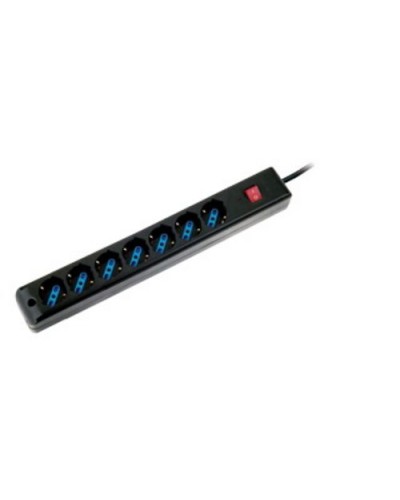 ATLANTIS P011-SL3007-B 7-Outlet Schuko Power Strip with Switch - Black