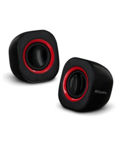ATLANTIS P003-C03-B SoundPower 410 USB Powered Mini Stereo Speaker Set for Computer and Laptop - Gloss Black