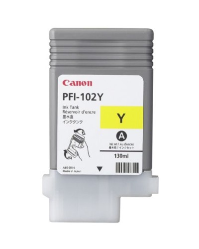 CANON PFI-102Y YELLOW INK TANK (130ml) 0898B001 for iPF 610/710/720/605/510