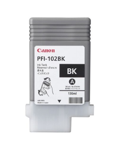 CANON PFI-102BK BLACK INK TANK SINGLE (130ml) 0895B001 for iPF 610/710/720/605/510