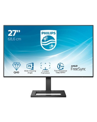 Philips LED Monitor 27" Wide 275E2FAE/00 IPS 2560x1440 1ms 350cd/m² 1000:1 Mega Infinity DCR 2x3W Speakers Adjustable Height 2HD