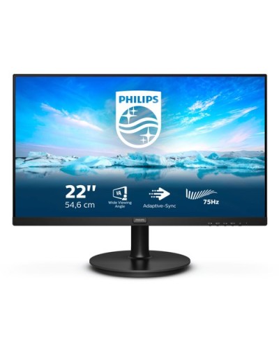 Philips LED Monitor 21.5" Wide 222V8LA/00 VA 1920x1080 4ms 250cd/m² 4000:1 (Mega Infinity DCR) 2x2W Speakers VGA HDMI DP