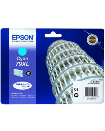 EPSON C13T79024010 Cyan Ink Cartridge - Tower of Pisa XL - WF-5110DW WF-5190DW WF-5620DWF WF-5690DWF WF-4630DWF WF-4640DTWF