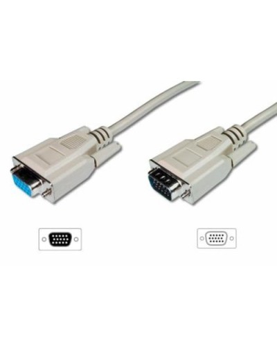 DIGITUS SVGA TO SVGA CABLE, M/F, 3M, (EXTENSION), WHITE, LP125