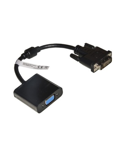 DVI-D 24+1 Pin to VGA 15 Pin Adapter, M/F, Active Video, Black, LKADAT121