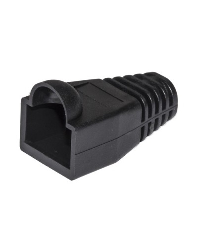 6mm Plug Connector Cover for RJ45 8-Pin CAT5e/6 Cable - Black - 100 Pack LKPL8N