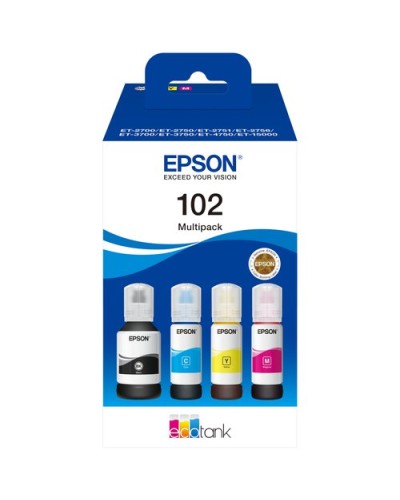 EPSON 102 C13T03R640 4-Color Multipack (65ml) for ET-2700 ET-2750 ET-3750 ET-4750 ET-2850 ET-3850 ET-4850 ET-15000