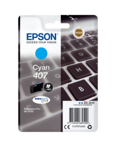 EPSON C13T07U240 Cyan Ink Cartridge - WF-4745DTWF - 1,900 Pages