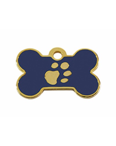 Identifikationsschild für Halsband Imarc Blau Gold Knochen Aluminium