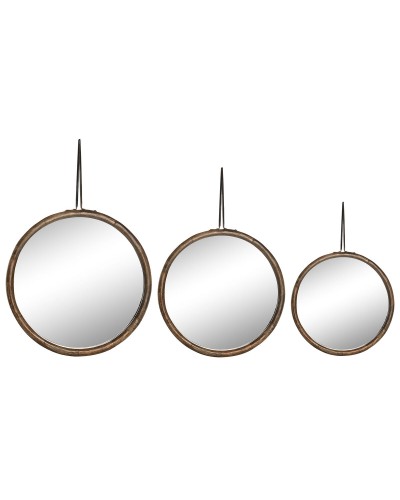 Wall mirror Home ESPRIT Natural Tropical (3 Pieces)