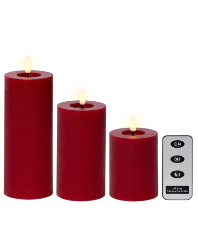 Candle Lumineo Red Ø 7 x 19 cm