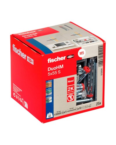 Dübel und Schrauben Fischer DUO HM Ø 10 x 55 mm (25 Stück)