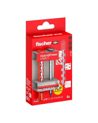 Chevilles et vis Fischer hybridpower Fraisée Ø 10 x 90 mm (4 Unités)