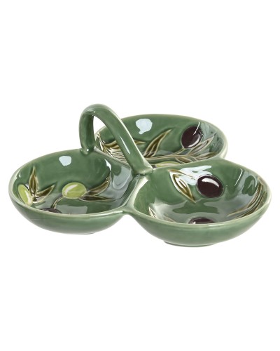Bowl Home ESPRIT Green Stoneware Cottage With relief
