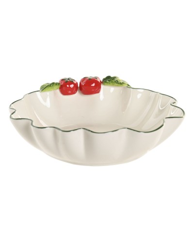 Insalatiera Home ESPRIT Bianco Rosso Verde Gres