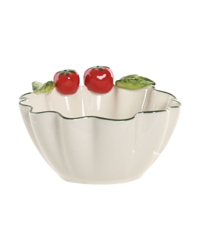 Ciotola Home ESPRIT Bianco Rosso Verde Gres Mediterraneo