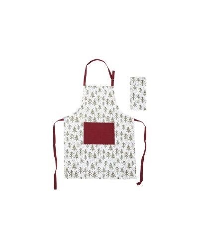 Schürze Home ESPRIT Weiß Rot grün Beige 60 x 0,2 x 80 cm (2 Stück)