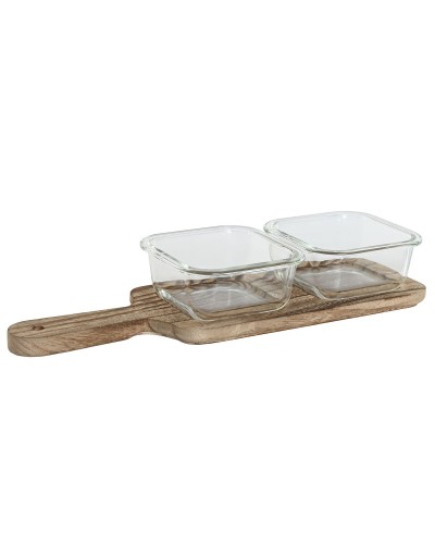Bandeja Aperitivo Home Esprit de Madera Natural, 36 x 11 x 6 cm, 320 ml
