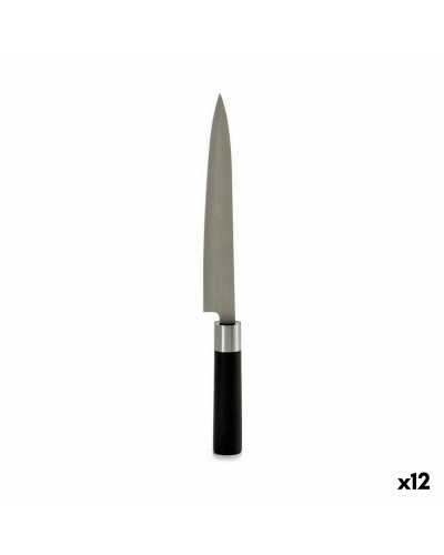 Coltello da Cucina Argento Nero 3,5 x 33,5 cm - Impugnatura in Plastica (12 Unità)