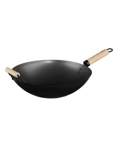 Wok en Acier Inoxydable Secret de Gourmet, Noir, 35 cm
