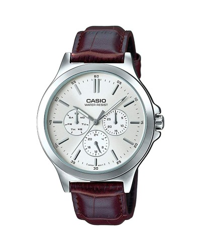 Herrenuhr Casio MULTIFUNCTION SILVER, LEATHER (Ø 41,5 mm)