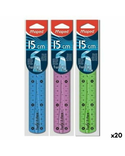 Seti di righelli Maped Twist'n Flex Multicolore 15 cm 20 Unità
