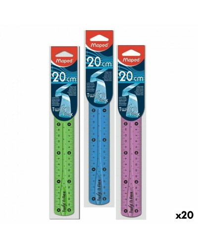 Set de reglas Maped Twist'n Flex Multicolor 20 cm 20 Unidades