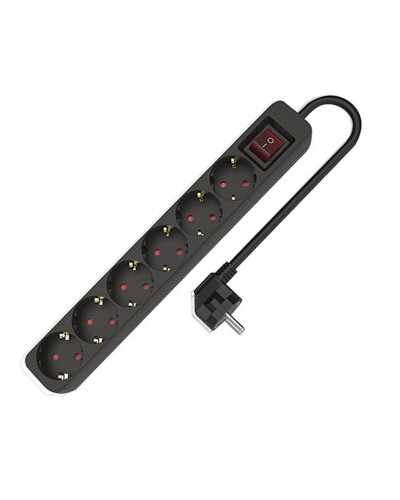 Power Socket - 6 Sockets with Switch TM Electron 3680 W Black (1,5 m)