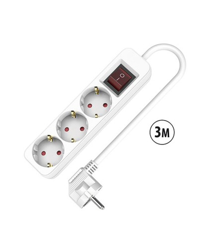 Multipresa con 3 Prese con Interruttore TM Electron 3680 W Bianco (3 m)