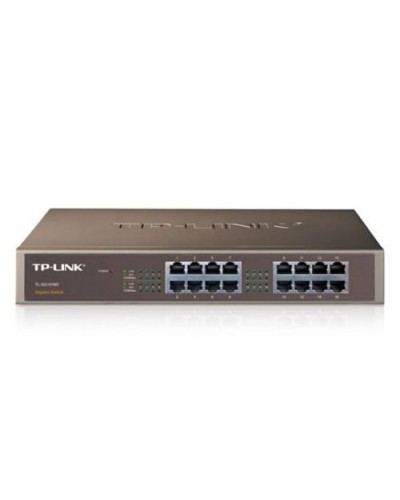 TP-LINK TL-SG1016D 16-Port Gigabit Desktop/Rackmount Switch (10/100/1000Mbps RJ45, Steel Case)