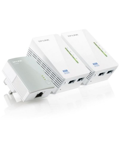 TP-Link Powerline Adapter Wireless Extender TL-WPA4220TKIT 3-Pack, 2x TL-WPA4220 + 1x TL-PA4010, 500M WiFi Clone