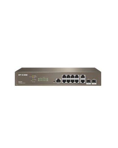 IP-COM G5312F 10-Port Gigabit + 2-Port SFP L3 Cloud Managed Switch - 13-inch Rackmount Metal Case