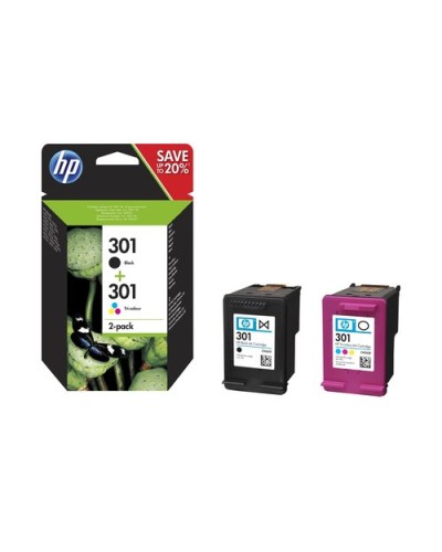 HP N9J72AE 301 Black & Tri-Color Ink Cartridge Combo Pack