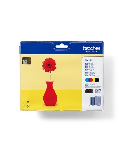 BROTHER LC-121VALBP INK CARTRIDGE VALUE PACK C,M,Y,BK