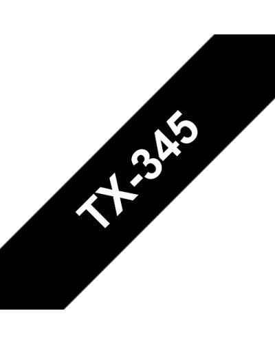 BROTHER TX345 WHITE ON BLACK TX TAPE