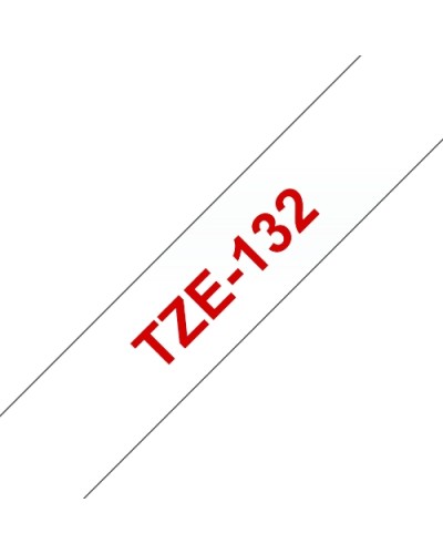 BROTHER TZE132 RED ON CLEAR TZ TAPE