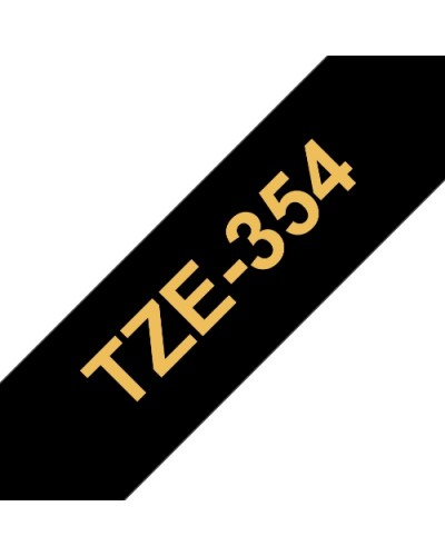 BROTHER TZE354 GOLD ON BLACK TZ TAPE
