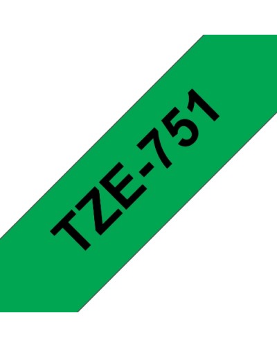 BROTHER TZE751 BLACK ON GREEN TZ TAPE