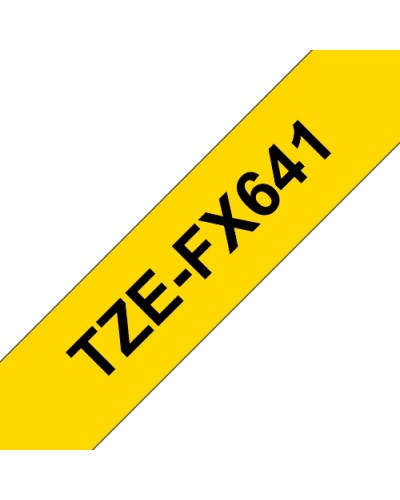 BROTHER TZEFX641 BLACK ON YELLOW TAPE