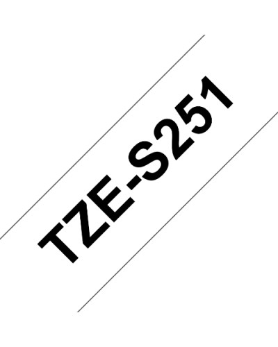 BROTHER TZe-S251 BLACK ON WHITE TAPE