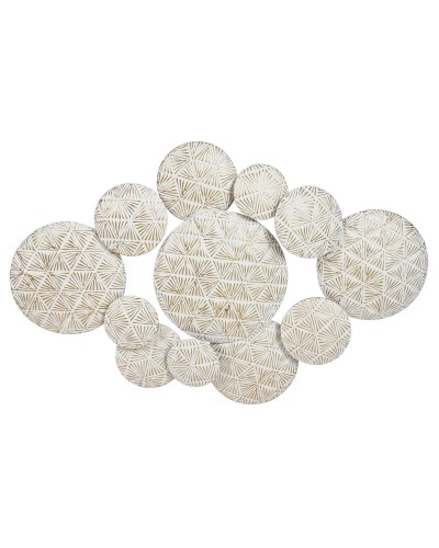 Decoratieve figuren Home ESPRIT Wit Gouden Cirkels Decapé