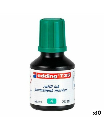 Navulinkt Edding T25 Permanente markeerstift Groen 30 ml (10 Stuks)
