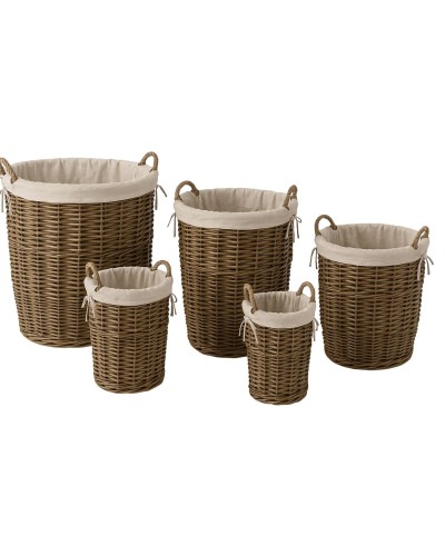 Panier décoratif Home ESPRIT Marron Coton osier Cottage