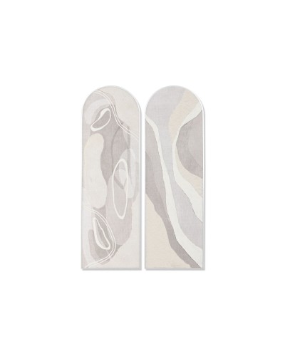 Schilderij Home ESPRIT Wit Beige Abstract Stads 52 X 4 X 167 CM 53 X 4 X 168 CM (2 Stuks)