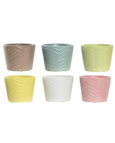 Kasvit Home ESPRIT Keltainen Sininen Vihreä Pinkki Dolomite 12 x 12 x 10 cm (6 osaa)