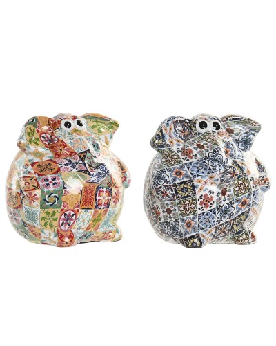 Sparbössa Home ESPRIT Harts Elefant 11,5 X 11 X 11 CM (2 antal)