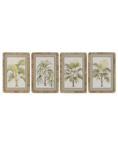 Schilderij Home ESPRIT Groen Natuurlijk Palmen Tropisch 40 X 2,5 X 60 CM (4 Stuks)