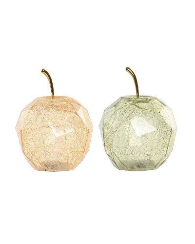 Verlichte decoratie Home ESPRIT Kristal Shabby Chic 12 x 12 x 17 cm (2 Stuks)